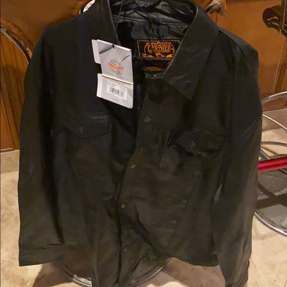 Leather dress shirt